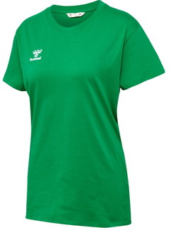 hummel Sport/Freizeit-Shirt hmlGO 2.0 (Bio-Baumwolle, klassisch Design) Kurzarm grün Damen