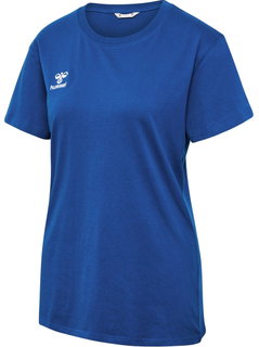 hummel Sport/Freizeit-Shirt hmlGO 2.0 (Bio-Baumwolle, klassisch Design) Kurzarm dunkelblau Damen