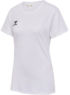 hummel Sport/Freizeit-Shirt hmlGO 2.0 (Bio-Baumwolle, klassisch Design) Kurzarm weiss Damen