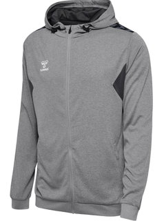 hummel Sport-Kapuzenjacke hmlAUTHENTIC PL Zip Hoodie (100% rec. Polyester) grau Herren