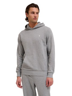 hummel Kapuzenpullover hmlPULSE Sweat Hoodie (Baumwolle, bequem Passform) grau Herren