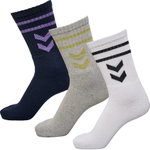 hummel Sportsocken Crew weiss/grau/dunkelblau - 3 Paar