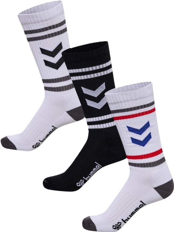 hummel Sportsocken Chevron High Crew Retro weiss/schwarz - 3 Paar