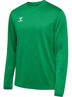 hummel Sport-Langarmshirt hmlESSENTIAL Sweatshirt (Interlock-Stoff) grün Herren