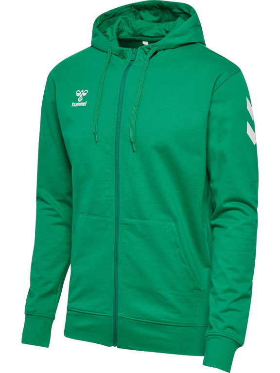 hummel Trainingsjacke hmlGO 2.0 Chevron Full-Zip Hoodie (Baumwolle, mit Kapuze) grün Herren