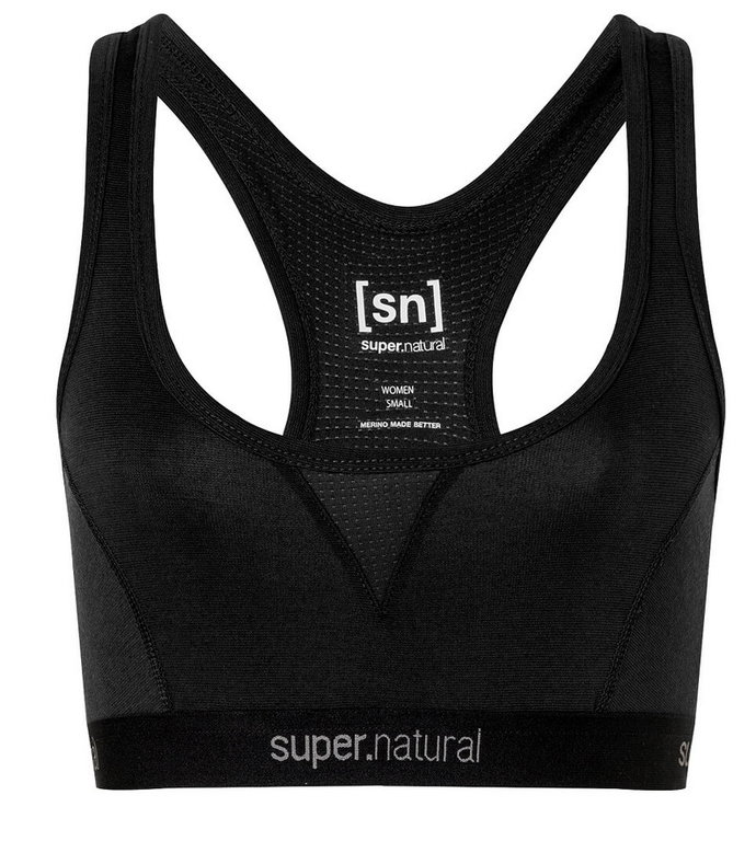 super natural Funktionsunterwäsche Sport-Bra Tundra 220 Semplice (angenehmer Tragekomfort) schwarz Damen