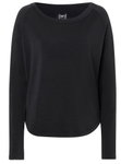 super natural Langarmshirt Everyday Crew (Merino-Mix) schwarz Damen