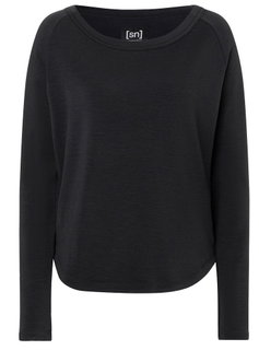 super natural Langarmshirt Everyday Crew (Merino-Mix) schwarz Damen