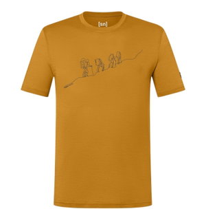 super natural Wander-/Freizeit Tshirt Graphic Hiking - Merinowollmix - gelb Herren